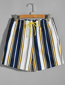  Male Drawstring Waist Striped Shorts