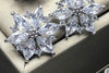 1pair Glamorous Rhinestone Flower Stud Earrings