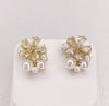 Flower Zircon Earrings Versatile Small and Simple Pearl Earrings