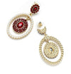 1pair Gold Plated Shiny Rhinestone & Pearl Bohemian Style Women Earrings