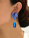 1pair Fashionable Shiny Colorful Glass Elegant Women's Earring