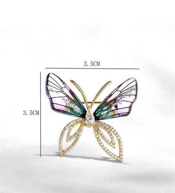 1pc Rhinestone Butterfly Brooch Pin, Suitable For Autumn/Winter Coat Decoration