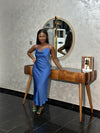 BIZwear Cowl Neck Solid Slip Dress