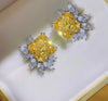 1 Pair Luxury Yellow Cubic Zirconia Stud Earring