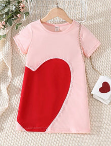  GIRLS Toddler Girls Heart Print Tee Dress Without Bag