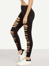 Distressed High Rise Leggings