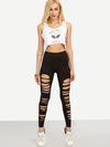 Distressed High Rise Leggings