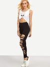 Distressed High Rise Leggings
