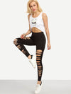 Distressed High Rise Leggings