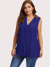 Plus Notch Neck Sleeveless Top