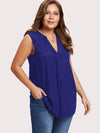 Plus Notch Neck Sleeveless Top