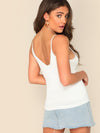 Solid V Neck Cami Top