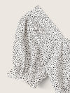 Speckled Print Ruched Drawstring Crop Top