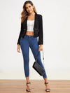 Zip Embellished Collarless Blazer