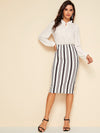 Striped Pencil Skirt