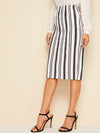 Striped Pencil Skirt