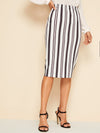 Striped Pencil Skirt