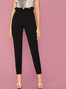  Paperbag Waist Plain Pants