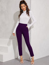 Elastic Waist Split Hem Pants