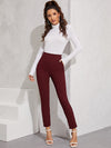 Elastic Waist Split Hem Pants