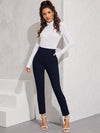 Elastic Waist Split Hem Pants