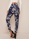 Floral Print High Waist Skinny Pants