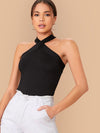 BAE Form Fitting Crisscross Halter Top