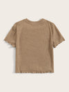 Ribbed Lettuce Edge Cropped Tee