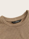 Ribbed Lettuce Edge Cropped Tee