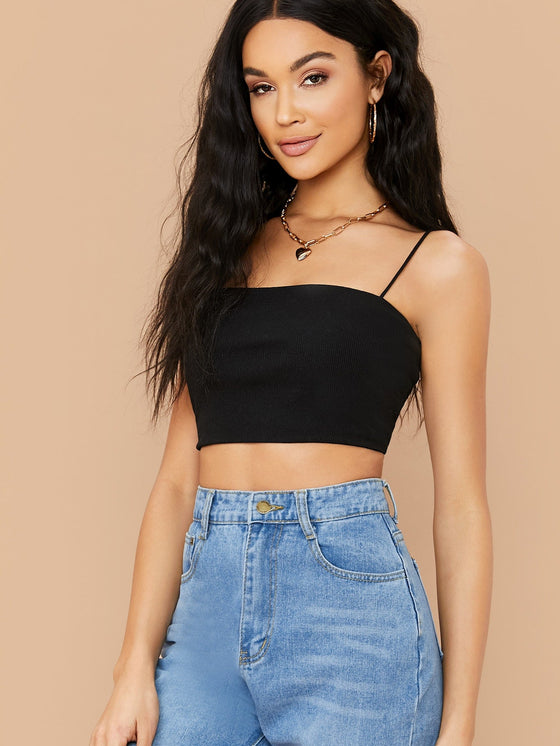 X LOLITA SOFIA Ribbed Cami Cropped Cami Top