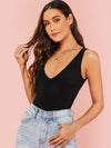Form Fitting V Neck Tank Top