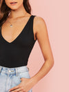 Form Fitting V Neck Tank Top
