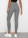 Overlap Waistband Cropped Gingham Leggings