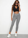 Overlap Waistband Cropped Gingham Leggings