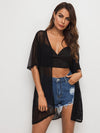 Half Sleeve Sheer Longline Kimono