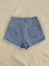 Daisy Floral Embroidery Denim Shorts