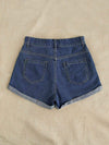 Daisy Floral Embroidery Denim Shorts