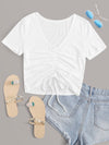 Drawstring Front Crop Top