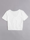 Drawstring Front Crop Top