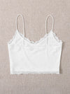 Lace Trim Crop Cami Top