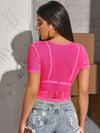 Sheer Mesh Crop Top Without Bra