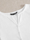 Ribbed Buttoned Lettuce Edge Top