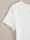Ribbed Buttoned Lettuce Edge Top