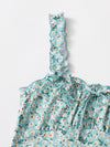 Tie Neck Ruched Bust Frill Trim Ditsy Floral Dress