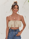 Knot Straps Ruched Bust Cami Crop Top