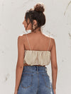 Knot Straps Ruched Bust Cami Crop Top