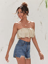 Knot Straps Ruched Bust Cami Crop Top