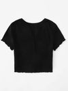 Ribbed Buttoned Lettuce Edge Top