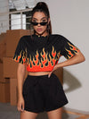 Fire Print Crop Top