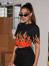 Fire Print Crop Top